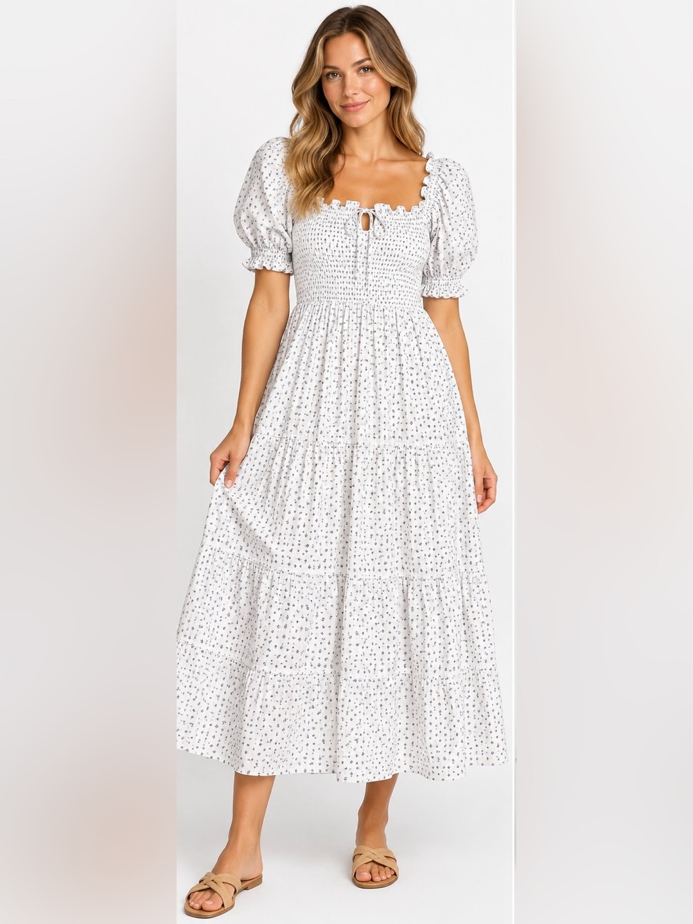 Hill House Home Nesli Nap Dress XL Pampelonne Paisley Smocked Puff Sleeve